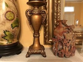 Soapstone and candlesticks