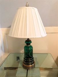 Vintage Green glass lamp
