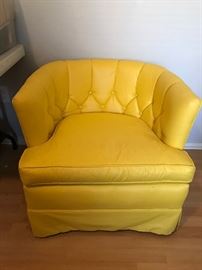 Yellow barrel back chair