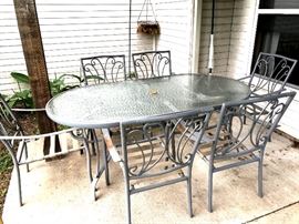 Patio table and 6 chairs