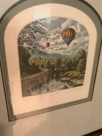 Balloon hand colored engraving