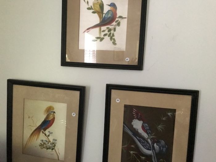 part of the collection of bird prints, paintings on silk and engravings.