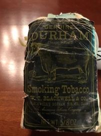 Vintage Bull Durham bag of tobacco.
