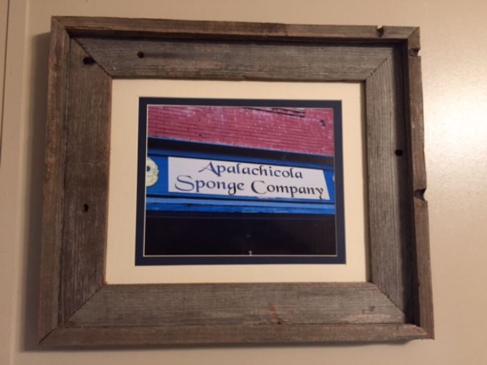 Barnwood framed Apalachicola Sponge Company photo
