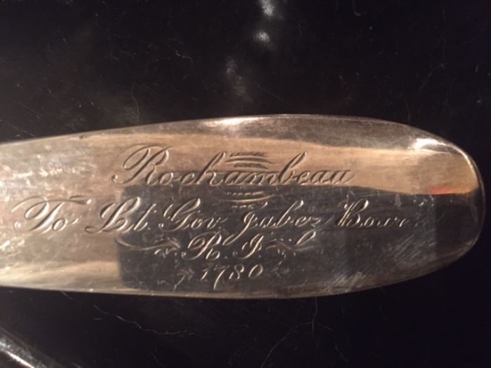 Rochambeau commemorative spoon engraving