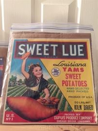 Sweet Lue yams label