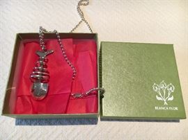 Sterling Fish on dog tag chain from Blanca Flor