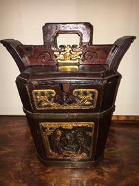 Antique Chinese rice bucket