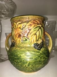 Very nice Roseville Pottery Blackberry handled vase.