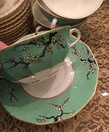 Myott England China Boullion bowls with saucers