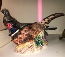 Fitz and Floyd Pheasant Candlesticks