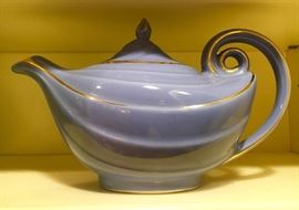 Beautiful blue and gold antique teapot.
