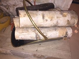 Brass log holder filled 