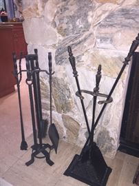 Iron fireplace tool sets