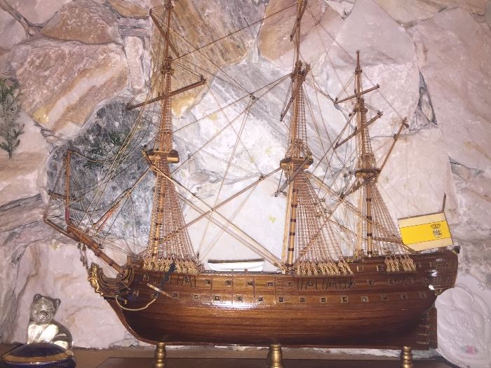 Handmade wooden ship