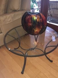 Iron round side or small coffee table