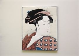 Japanese Geisha Fabric Wall Hanging 