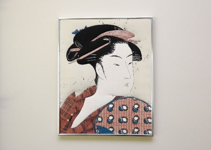 Japanese Geisha Fabric Wall Hanging 
