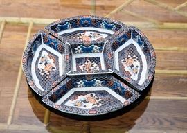Japanese Imari Porcelain Divided Serving Set 