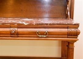 BUY IT NOW!  Lot #404, Vintage French Flip-Top Sideboard with Marble Top (Approx. 43" L x 18" W x 36-1/2" H to Marble Top, Piece is 54-1/4" H with Top Up), Very Good Condition, $500