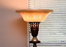 BUY IT NOW!  Lot #406, Floor Lamp with Glass Shade, $200