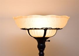 BUY IT NOW!  Lot #407, Floor Lamp with Glass Shade (Bronze Finish) $200