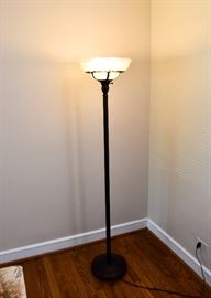 BUY IT NOW!  Lot #407, Floor Lamp with Glass Shade (Bronze Finish) $200