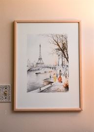 Original Framed Artwork, Signed (Paris Scene)