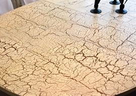 BUY IT NOW!  Lot #408, French Country Painted Crackle Finish Dining Table with 2 Captains Chairs & 6 Side Chairs, Comes with 2 Leaves (Approx. 66" L x 44" W x 30" H, Leaves add 18" each), $500