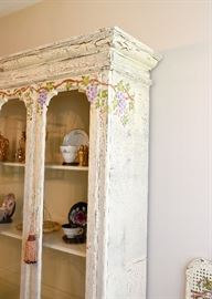 BUY IT NOW!  Lot #409, French Country Painted Crackle Finish China Cabinet (Approx. 51" L x 16" W x 77" H, Leaves add 18" each), $250