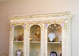 BUY IT NOW!  Lot #409, French Country Painted Crackle Finish China Cabinet (Approx. 51" L x 16" W x 77" H, Leaves add 18" each), $250