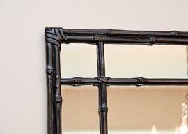 BUY IT NOW!  Lot #410, Black Painted Bamboo-Style Wall Mirror (Approx. 44" x 32"), $50
