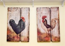 French Country Rooster & Hen Wall Hangings