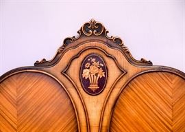 BUY IT NOW!  Lot #412, Gorgeous 4-Piece Vintage Art Deco Bedroom Set (Includes Full Size Bed, Vanity, Lowboy Dresser w Mirror & Highboy Dresser), $1,800