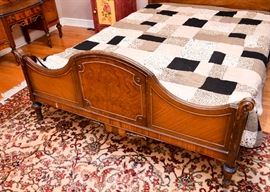 BUY IT NOW!  Lot #412, Gorgeous 4-Piece Vintage Art Deco Bedroom Set (Includes Full Size Bed, Vanity, Lowboy Dresser w Mirror & Highboy Dresser), $1,800