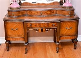 BUY IT NOW!  Lot #412, Gorgeous 4-Piece Vintage Art Deco Bedroom Set (Includes Full Size Bed, Vanity, Lowboy Dresser w Mirror & Highboy Dresser), $1,800