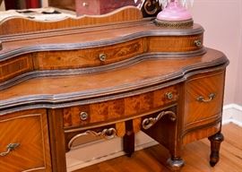 BUY IT NOW!  Lot #412, Gorgeous 4-Piece Vintage Art Deco Bedroom Set (Includes Full Size Bed, Vanity, Lowboy Dresser w Mirror & Highboy Dresser), $1,800