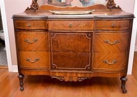 BUY IT NOW!  Lot #412, Gorgeous 4-Piece Vintage Art Deco Bedroom Set (Includes Full Size Bed, Vanity, Lowboy Dresser w Mirror & Highboy Dresser), $1,800