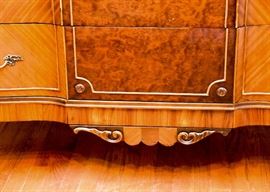 BUY IT NOW!  Lot #412, Gorgeous 4-Piece Vintage Art Deco Bedroom Set (Includes Full Size Bed, Vanity, Lowboy Dresser w Mirror & Highboy Dresser), $1,800