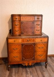 BUY IT NOW!  Lot #412, Gorgeous 4-Piece Vintage Art Deco Bedroom Set (Includes Full Size Bed, Vanity, Lowboy Dresser w Mirror & Highboy Dresser), $1,800