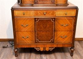 BUY IT NOW!  Lot #412, Gorgeous 4-Piece Vintage Art Deco Bedroom Set (Includes Full Size Bed, Vanity, Lowboy Dresser w Mirror & Highboy Dresser), $1,800