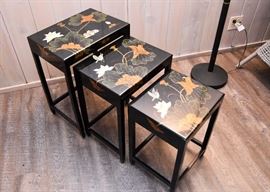 BUY IT NOW!  Lot #417, Asian Black Lacquer Nesting Tables, $150