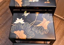 BUY IT NOW!  Lot #417, Asian Black Lacquer Nesting Tables, $150