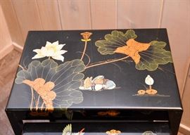 BUY IT NOW!  Lot #417, Asian Black Lacquer Nesting Tables, $150