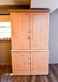 BUY IT NOW!  Lot #418, Light Wood Tone Office / Desk Cabinet / Armoire (Approx. 41-1/2" L x 23" W x 73-1/2" H), $200