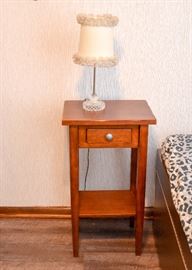 Small Wood Nightstand with Drawer