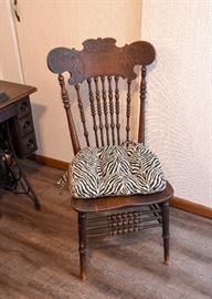Antique Wood Carved Spindle Chair