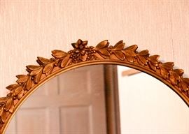 Vintage Round Gold-Tone Wall Mirror 