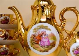 Porcelain & Gold Hand Painted Tea Set