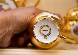 Porcelain & Gold Hand Painted Tea Set